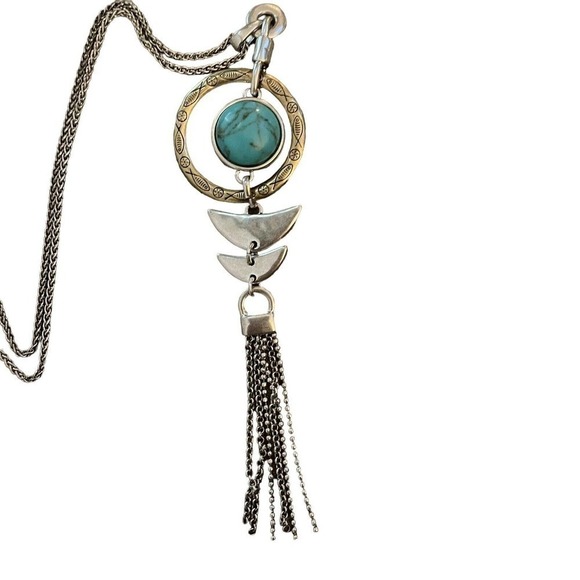 Lucky Brand Reversible Pendant with 18" Adjustable Chain two sided stone - Picture 1 of 11